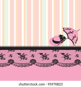 postcard with a retro lace