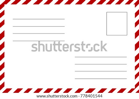 postcard reverse side lines writing address stock vector royalty