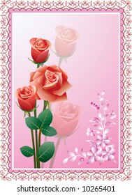 postcard with roses