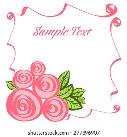 Postcard with roses. Vector template for design greeting cards or invitations.