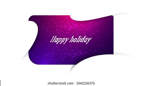 Postcard from rounded layers of paper overlapping bright background