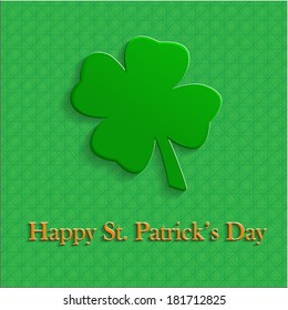 Postcard to Saint Patrick's day on the green background.