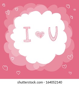 Postcard. Saint Valentine's day. Vector. Pink