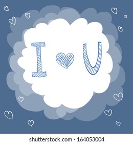 Postcard. Saint Valentine's day. Vector