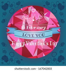 Postcard. Saint Valentine's Day. Vector. Cover