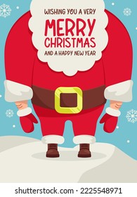 Postcard, santa claus. Merry Christmas greeting card