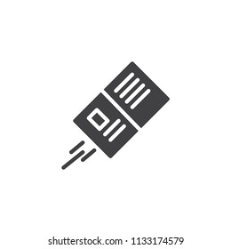 Postcard send vector icon. filled flat sign for mobile concept and web design. Mail post card simple solid icon. Symbol, logo illustration. Pixel perfect vector graphics