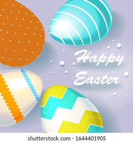 Postcard set of easter eggs vector illustration eps 10.
