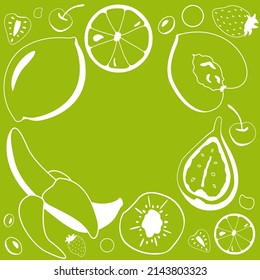 a postcard with a set of fruits