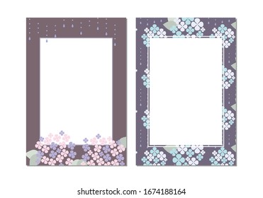 Postcard set of Hydrangea illustration