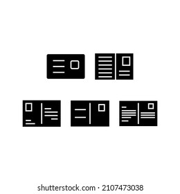 Postcard set icon isolated on white background