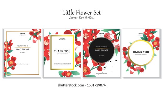 Postcard Size Little Flower Vector File EPS10 Package Set, Vector illustration design element