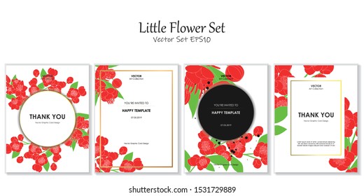 Postcard Size Little Flower Vector File EPS10 Package Set, Vector illustration design element