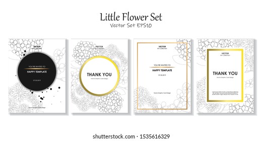 Postcard Size Little Flower Vector File EPS10 Package Set, Vector illustration design element