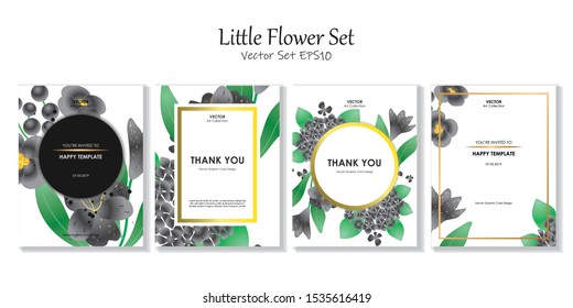Postcard Size Little Flower Vector File EPS10 Package Set, Vector illustration design element