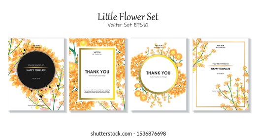 Postcard Size Little Flower Vector File EPS10 Package Set, Vector illustration design element