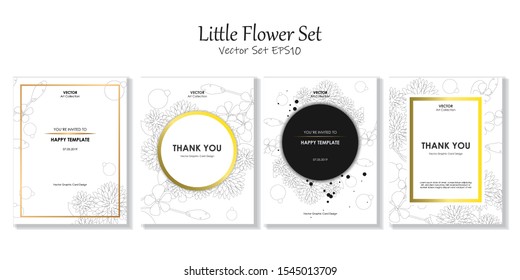 Postcard Size Little Flower Vector File EPS10 Package Set, Vector illustration design element