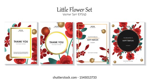 Postcard Size Little Flower Vector File EPS10 Package Set, Vector illustration design element