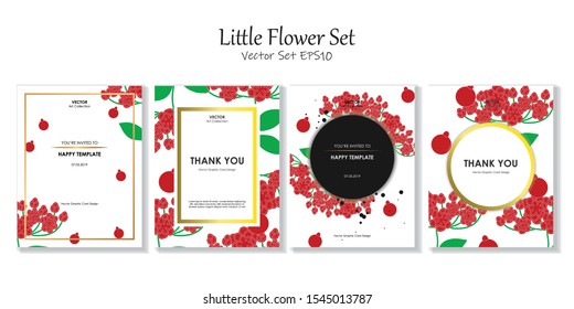 Postcard Size Little Flower Vector File EPS10 Package Set, Vector illustration design element
