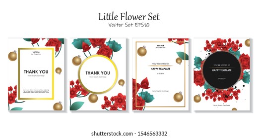 Postcard Size Little Flower Vector File EPS10 Package Set, Vector illustration design element