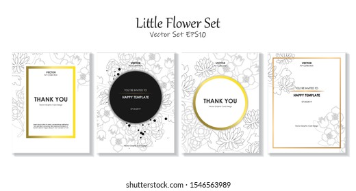 Postcard Size Little Flower Vector File EPS10 Package Set, Vector illustration design element