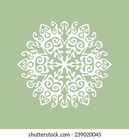 postcard with snowflake on color background. Vector illustration
