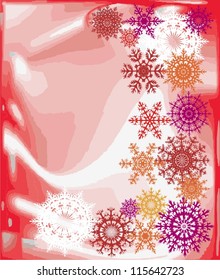 postcard with snowflakes