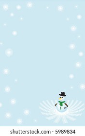 postcard with snowman