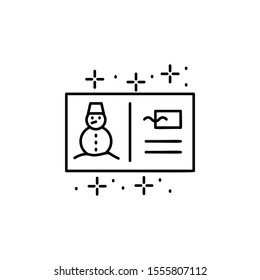 Postcard snowman icon. Simple line, outline vector of winter vacation icons for ui and ux, website or mobile application