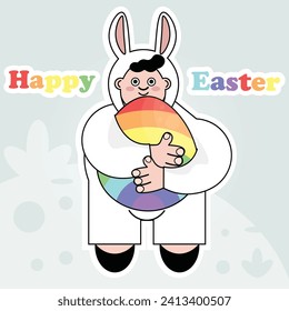Postcard, spring, easter, easter card, easter bunny