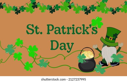 Postcard St. Patrick's Day. Eco background.