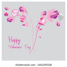 Postcard ST. VALENTINE DAY. Congratulations. Author's work. Roses