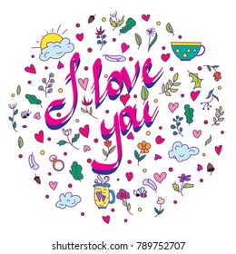 Postcard for St. Valentine's Day I love you