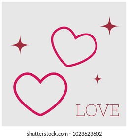Postcard St. Valentine's Day.
two hearts, love
