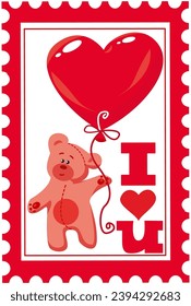 postcard stamp for congratulations on Valentine's Day
