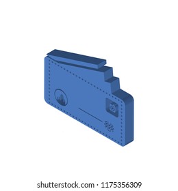 Postcard with Stamp isometric left top view 3D icon