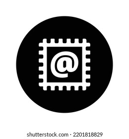 Postcard, stamp, label icon. Rounded vector graphics.