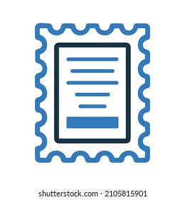 Postcard, stamp, label icon. Simple editable vector design isolated on a white background.