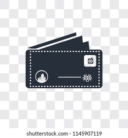 Postcard with Stamp vector icon isolated on transparent background, Postcard with Stamp logo concept