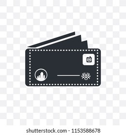 Postcard with Stamp vector icon isolated on transparent background, Postcard with Stamp logo concept