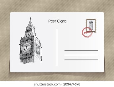 Postcard and Stamps.