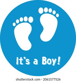 Postcard, sticker Es un chico! con una imagen tippo pies 