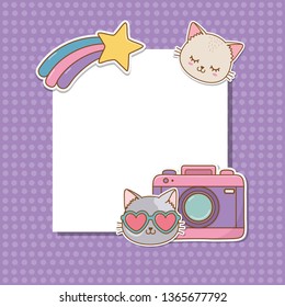 postcard with stickers kawaii