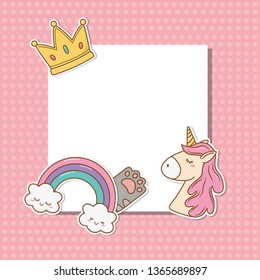 postcard with stickers kawaii