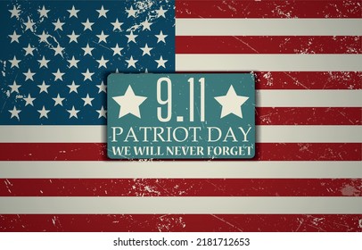a postcard in the style of papercut in honor of the date of September 11. patriot day