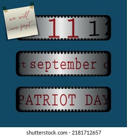 una postal en forma de papeleta en honor a la fecha del 11 de septiembre. día patriótico