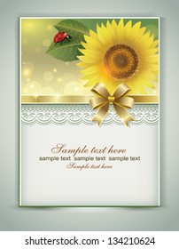 postcard with sunflower