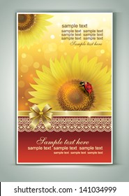 postcard with sunflower