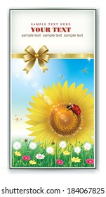 postcard with sunflower