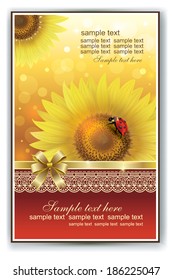 postcard with sunflower